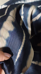 Imitatie Matase Naturala Bleumarin cu Bej Sidefiu MAT5001