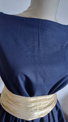 Stofa Texturata Bleumarin, bumbac cu elastan 98/2% STO1178
