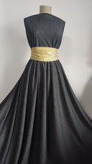 Material Tricotat Gri Petrol cu dos moale si pufos  TRI1043