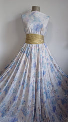 Lycra Poliamidă Pastel Floral Alb/Mov ELA1240