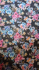 Voal Chifon Negru cu Buchet Floral de Iasomie VOAL1220