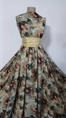 Voal Imitație de Mătase cu Imprimeu Tablou Floral VOAL1189