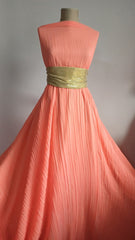 Voal Plisat Roz Somon  VOAL1229