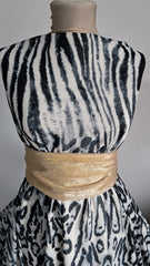 Crep regal Imprimeu Animal Print, in nuanțe de gri si negru VOAL1227