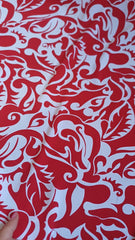 Mătase Plină Model Baroc – Roșu Regal MAT1054