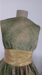 Material Elastic Degrade Verde/Bej cu model in relief  ELA1366