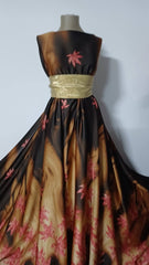 Mătase Satinată Model „Falling Leaves” MAT1006