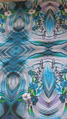 Tripluvoal cu Imprimeu Digital Floral – Albastru Marin VOAL1149