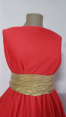 Material Elastic Texturat Rosu Coral, tip  Lacoste  ELA1375