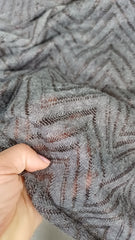 Jaquard Morbidino- Tricot tip pulover Dantelat GRI TAUPE, cu model in V  TRI1033