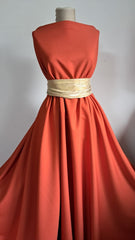 Stofa englezeasca Rust Orange,cu dungulițe  STO1364