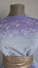 Mătase Maroken în Degrade cu Imprimeu Ploaie de Flori MAT1259