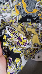 Silky PAISLEY Galben/Mustar/Alb/Negru 1406