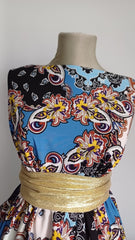 Silky PAISLEY Albastru/Alb/Negru MAT1263