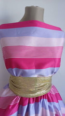 Poplin Satinat cu Dungi Roz/Lila/Fucsia BBC1037