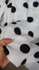 Cobe Crepe Alb Buline Negre si Umbre VOAL1236
