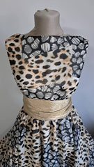 Voal Imprimeu Animal Print, in nuanțe de Bej/Negru/Alb  VOAL1101