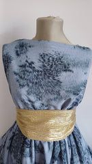 Mătase Gri cu Animal Print Stilizat MAT1150