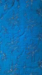 Voal Crinkle cu Broderie Paisley – Albastru Marin VOAL1238