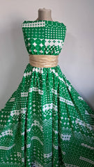 Viscoza cerculete Verde/Alb, fibră vegetală 100% VIS1071
