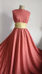 Tricot Tip Pulover Brick Red cu model pătrățele  TRI1032