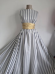 Batist Alb cu Dungi Denim BBC1050