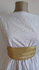 Poplin de Bumbac Brodat Alb BBC1086
