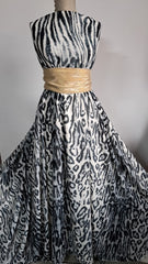 Crep regal Imprimeu Animal Print, in nuanțe de gri si negru VOAL1227