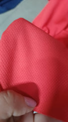 Material Elastic Texturat Rosu Coral, tip  Lacoste  ELA1375