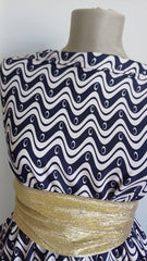 LATINA SPANDEX BLEUMARIN cu ALB, MODEL in VALURI STO1206