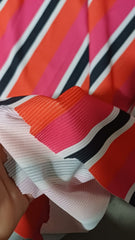 Lycra Ripsata Dungi Rosu/Negru/Orange/Alb/Roz, fluida, curgatoare  ELA1369