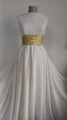 Milano- Dantela Alb Optic croșetată cu model ROCOCO  DAN1081