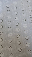 Poplin de Bumbac Brodat Alb BBC1086