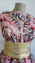 Voal Chifon  imprimeu Pictura Abstracta VOAL 1213