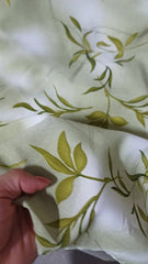 Mătase Elastică Olive – Frunze de Măslin MAT1292