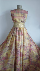 Voal Chifon cu Imprimeu Vintage Chic VOAL1193