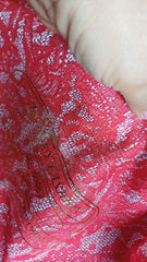 MONKEY - Dantela ROSIE în dublu strat cu plasa Albă DAN