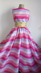 Poplin Satinat cu Dungi Roz/Lila/Fucsia BBC1037