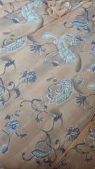 Voal Chifon Camel cu Paisley Olive VOAL1614