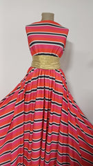 Lycra Ripsata Dungi Rosu/Negru/Orange/Alb/Roz, fluida, curgatoare  ELA1369