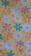 Poplin Bumbac, 100% fibră naturală, Galben cu floricele Alb/Mov/Verde/Orange  BBC1029