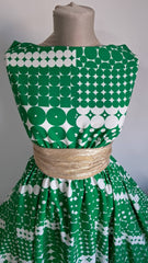 Viscoza cerculete Verde/Alb, fibră vegetală 100% VIS1071