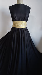 Material Elastic Negru cu Dungi Transparente ELA1221