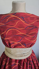 Stofa Ripsata Grena cu model Abstract, în culori Albastru/Orange/Negru STO1139