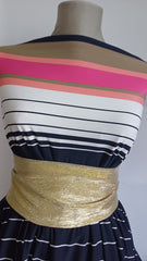 Lycra Negru Bordura Dubla Dungi ELA1505