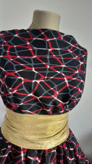 Voal Crinckle Marmorat Negru /Rosu/Alb/Gri VOAL1114