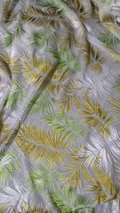 Burn Out cu Frunze Exotice Verde/Olive/Alb MAT1236