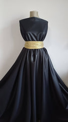 Stofă Elastică Negru Intens – Aspect de Piele STO1194