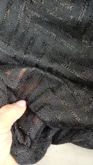 Jaquard Morbidino- Tricot tip pulover Dantelat NEGRU, cu model in V  TRI1023