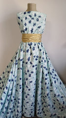 Stofa Crepe Mint cu Frunze Pictate in relief STO1125